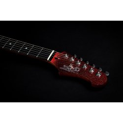 JS500 Electric Guitar Jet Guitars - Red Sparkle : Ebony Fretboard