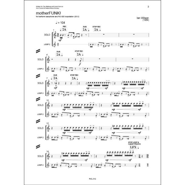 motherFUNK! : for baritone saxophone and RC-300 loopstation