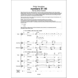 numbers 81-85, numbers 96-100 : for voice, alto flute, clarinet, string trio and projection