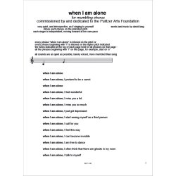 When I am Alone : for mumbling chorus