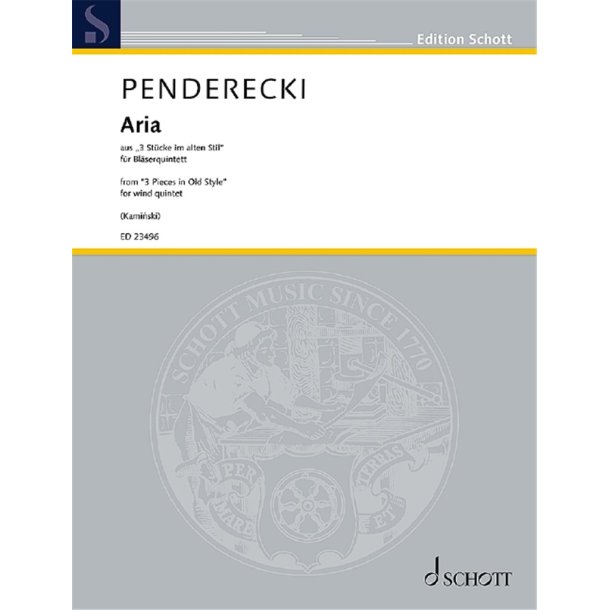 Aria : aus ?3 St&uuml;cke im alten Stil?