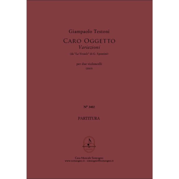 Caro Oggetto - Variazioni : per due violoncelli