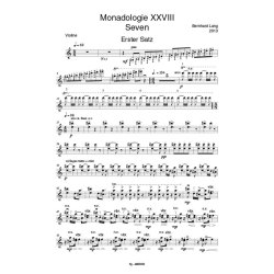 Monadologie XXVIII Seven : f&uuml;r Fl&ouml;te, Violine, Cello, Synthesizer und Klavier nach Beethovens VII. Sinfonie