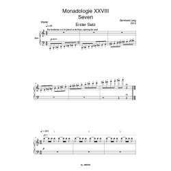 Monadologie XXVIII Seven : f&uuml;r Fl&ouml;te, Violine, Cello, Synthesizer und Klavier nach Beethovens VII. Sinfonie