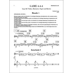 Game 4-4-4 : loops f&uuml;r Violine, Klarinette, Fagott und Klavier