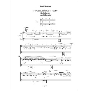 WOLFSGESÄNGE : für Violoncello solo mit Elektronik (Verstärkung und Zuspiel) und Video ad lib.