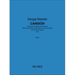 Cansi&ograve;n : nach den Gedichten aus dem Buch "La nuova Giovent&ugrave;" von Pier Paolo Pasolini