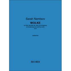 WOLKE : f&uuml;r Fl&ouml;te, Klarinette (B), Harfe und Schlagzeug mit Verst&auml;rkung und Licht/Tuch ad lib.