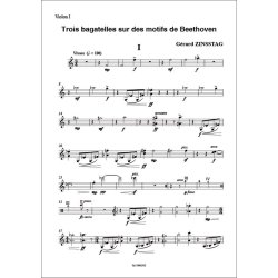 Trois bagatelles sur des motifs de Beethoven : pour quatuor &agrave; cordes