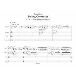 String Creatures : for violin (with low octave string), violin, viola, cello (2022)