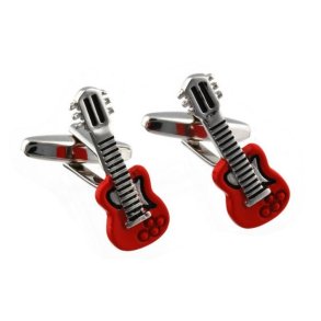 Cufflinks Guitars red
