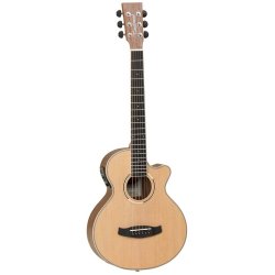 Discovery DBTTCE Travel Electro Acoustic Guitar : Black Walnut
