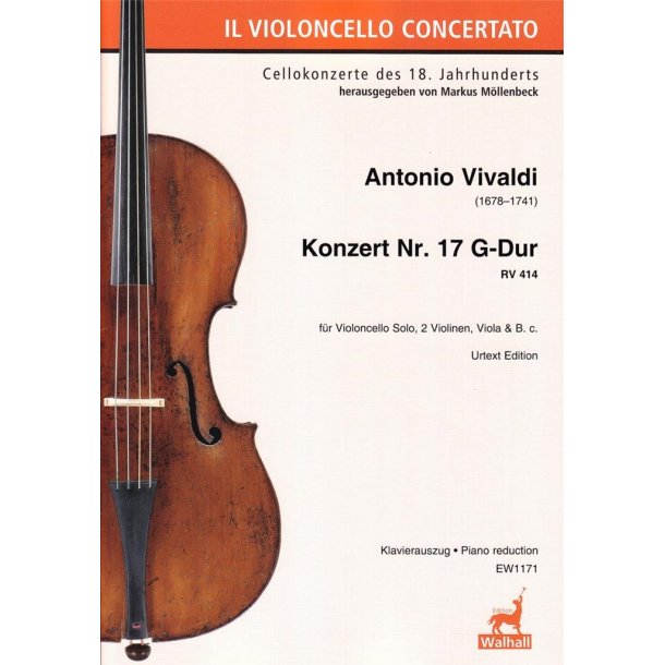 Konzert Nr. 17 G-Dur RV 414 : f&uuml;r Violoncello Solo, 2 Violinen, Viola & B.C.