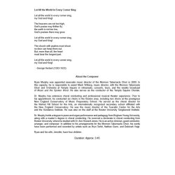 Let All The World In Every Corner Sing