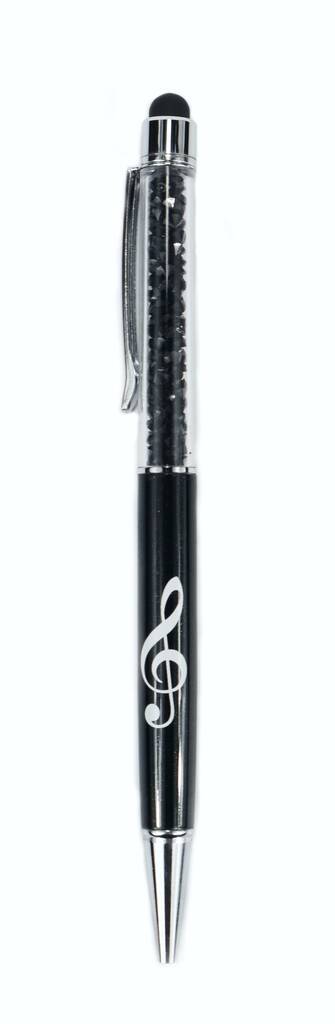 Stylus Pen med G-nøgle - sort/krystal