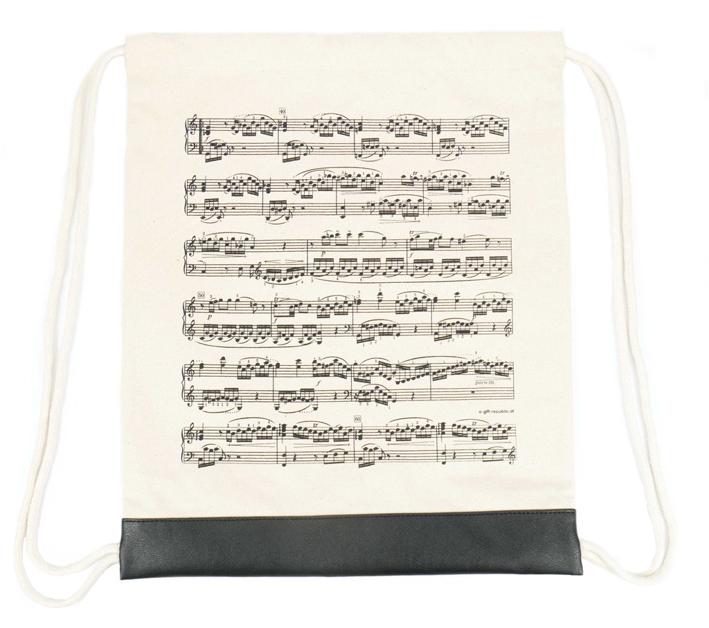 Drawstring bag notelines : natural canvas 37*44 cm H