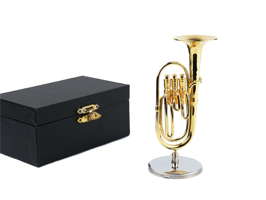 Tuba with stand & gift case : 10,16cm (1/6) gold plated
