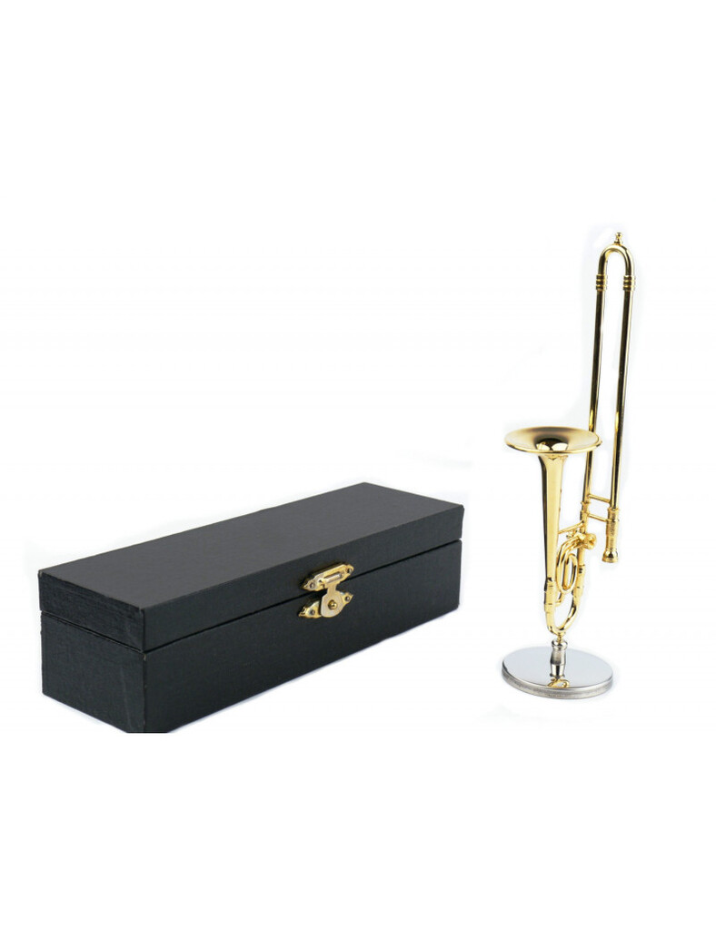 Trombone with stand&gift case : 13,5cm (1/6) gold plated