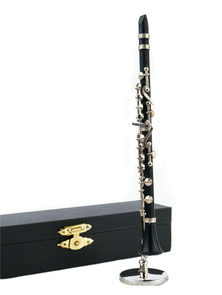 Clarinet wooden with stand & gift case : 16cm (1/6) black