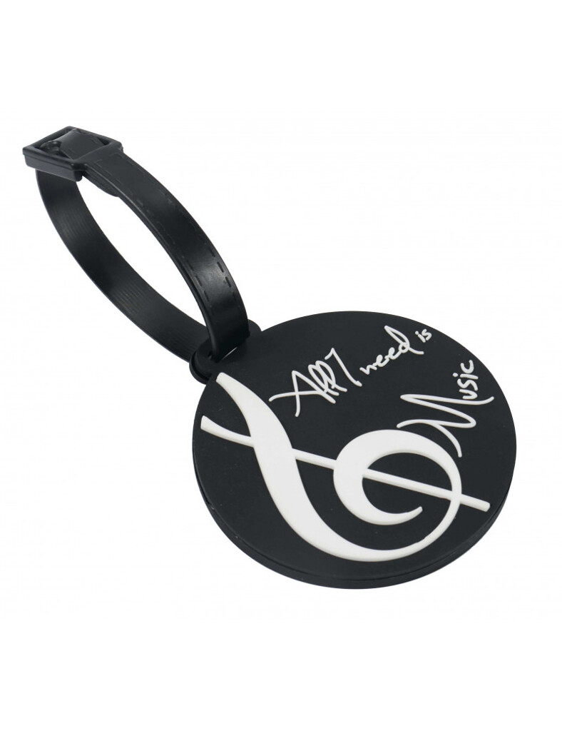 Luggage tag '' All I need is Music'' : D: 6.5 cm