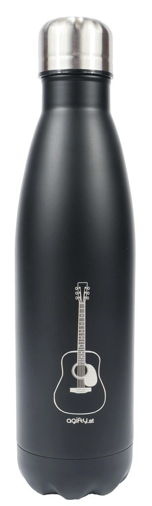 Termodrikkeflaske med guitar-design rustfrit stål, dobbeltvægget, 0,5 L
