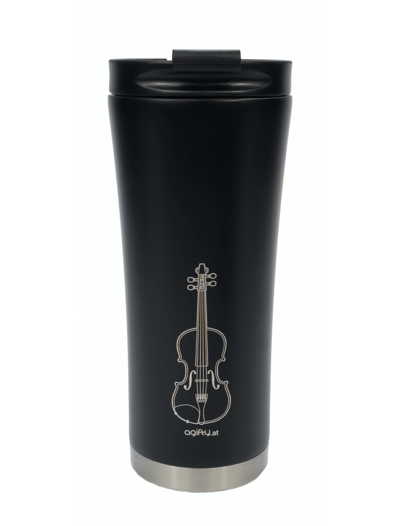 Coffee-to-go thermo mug: violin : (stainless steel / double walled) 0,5L