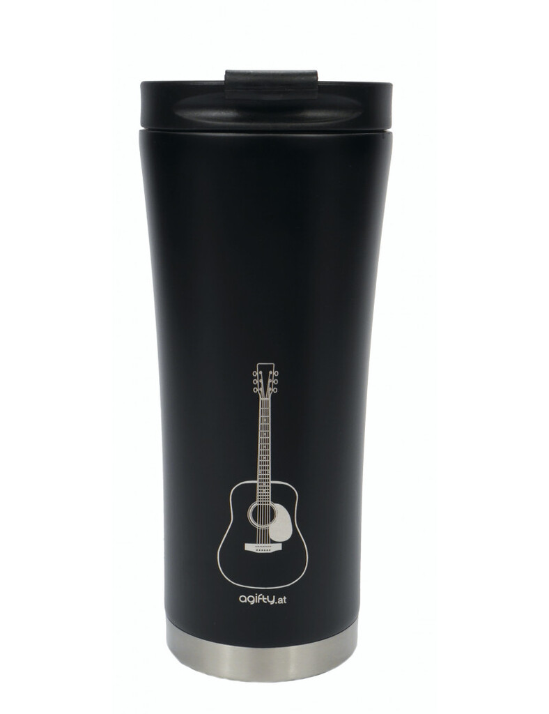 Coffee-to-go thermo mug: guitar : (stainless steel / double walled) 0,5L