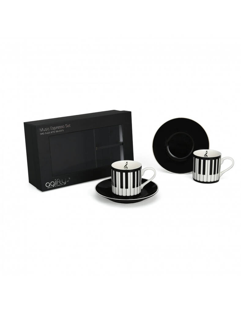 Espresso cup with saucer: keyboard (2 sets/0,11L) : with gift box