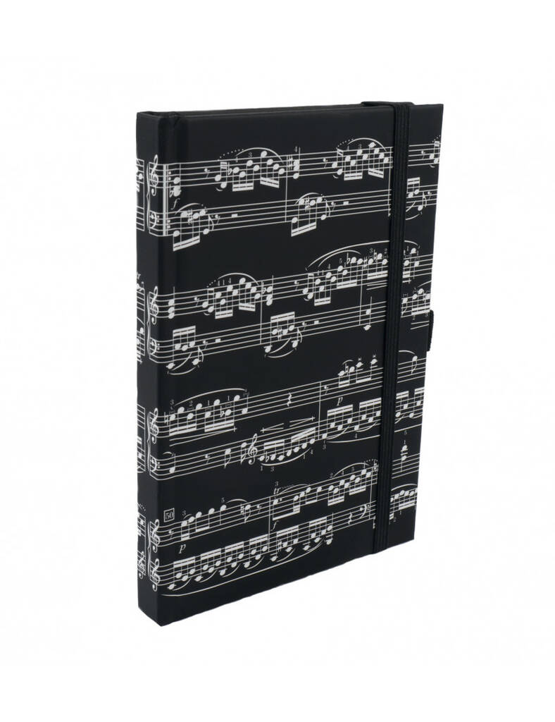 Notebook sheet music black A6 : 96 sheets (192 pages)