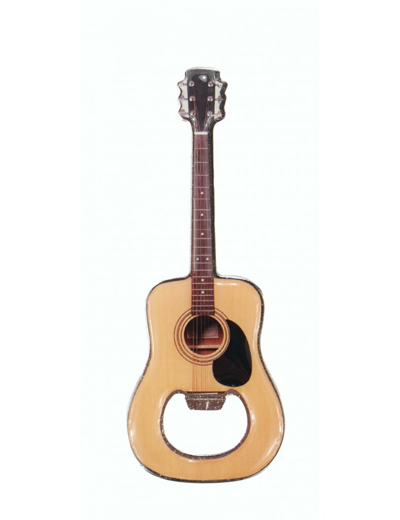 Guitarformet flaskeåbner med magnet metal12 cm