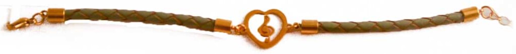 Armbånd Hjerteformet Charm med node: Gråt Læder