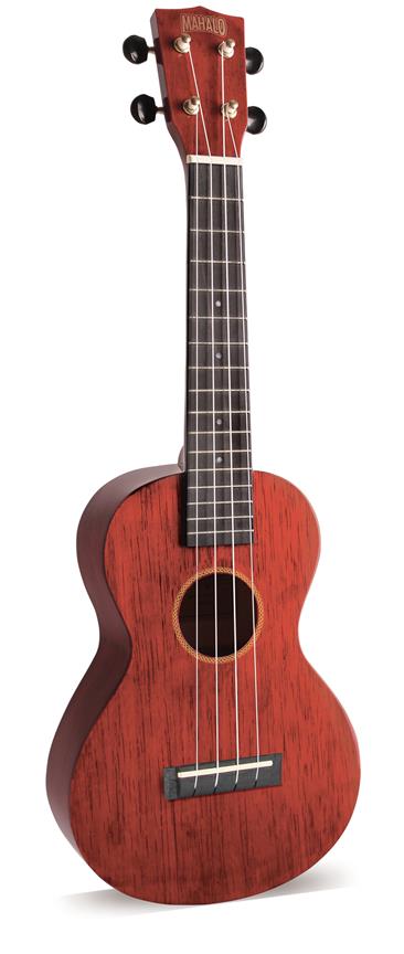 Mahalo Hano Series Concert Ukulele - Wine Red Med taske