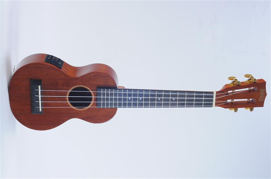 Mahalo Java Series Soprano Elec Uke - Vint Nat (Con Neck) Med taske