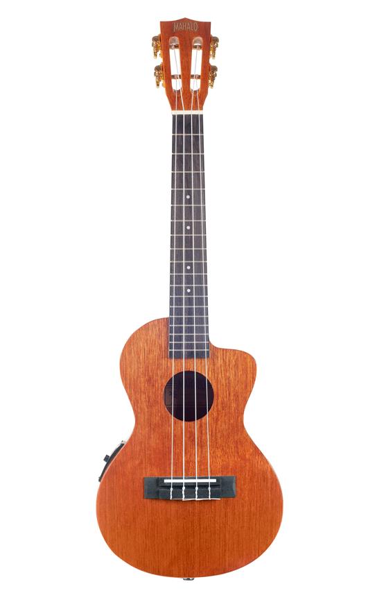 Mahalo Java Series Tenor Elec Ukulele - Vint Nat (Cutaway) Med taske