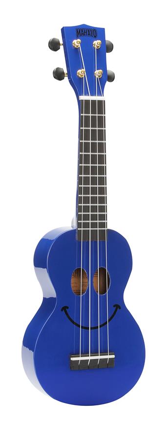 Mahalo Smiley Series Soprano Ukulele - Blue Med taske