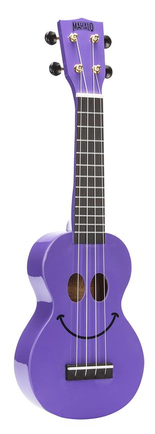 Mahalo Smiley Series Soprano Ukulele - Purple Med taske