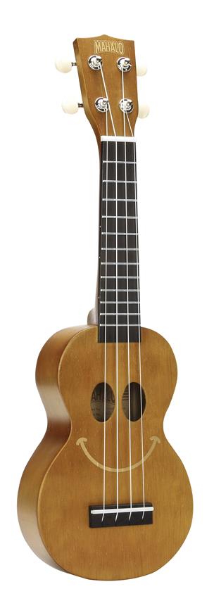 Mahalo Smiley Series Soprano Ukulele - Trans Brown Med taske