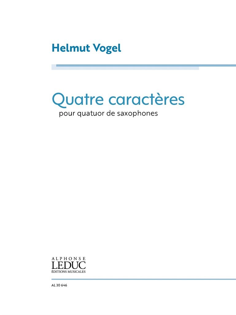 Quatre Caractères for saxophone quartet