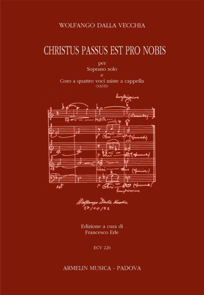 Christus Passus est pro nobis : Per Soprano solo e Coro a 4 voci a Cappella (SATB)