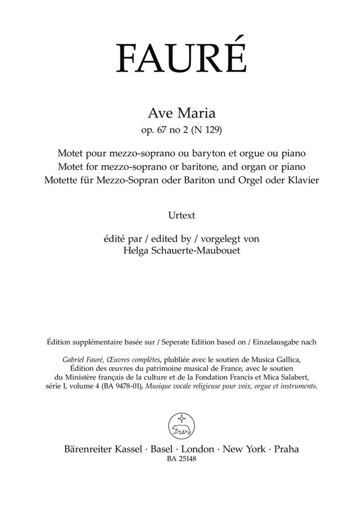 Ave Maria : N 129 - Op. 67 No. 2