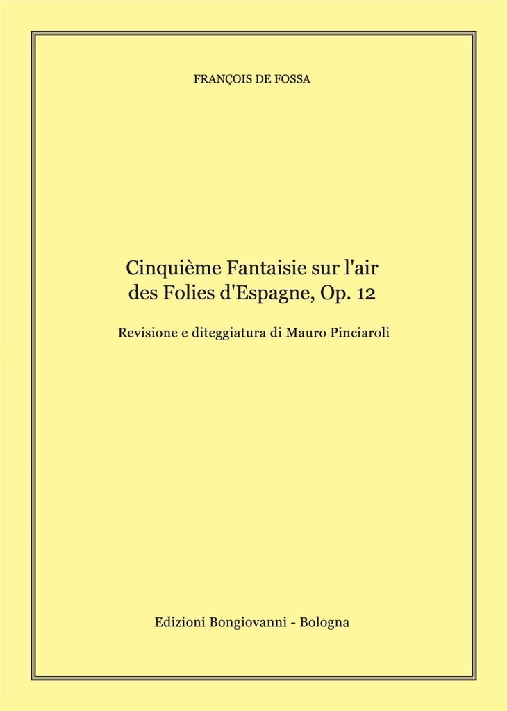 Cinquième Fantaisie Sur L'air Des Foiles D'espagne : Op.12