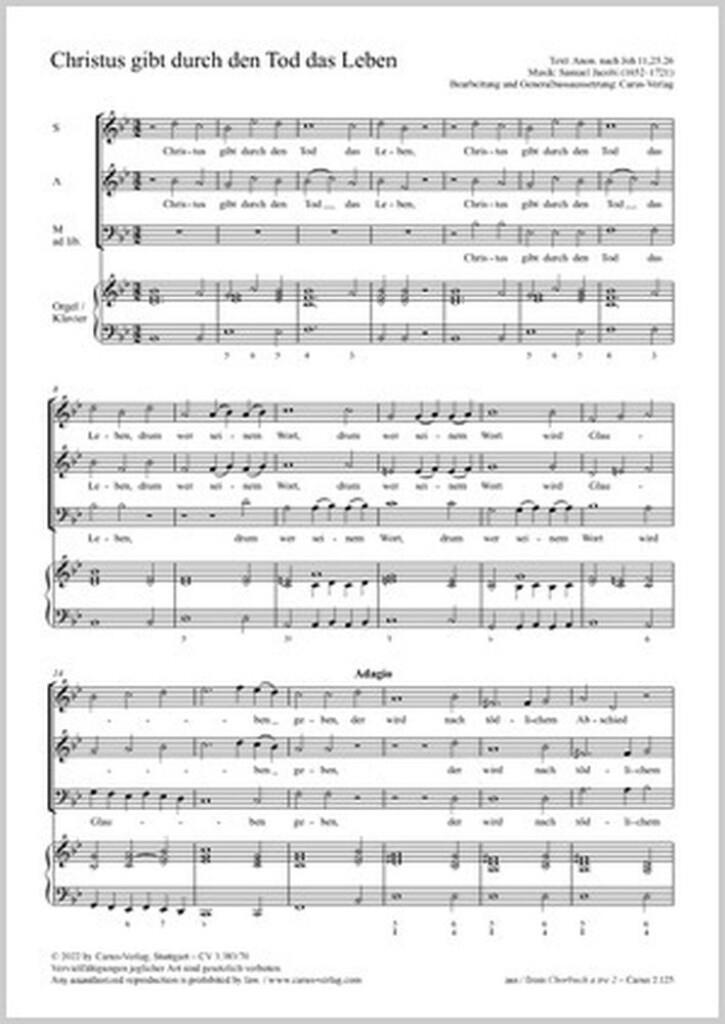 Christ has given us life through dying : B flat major
