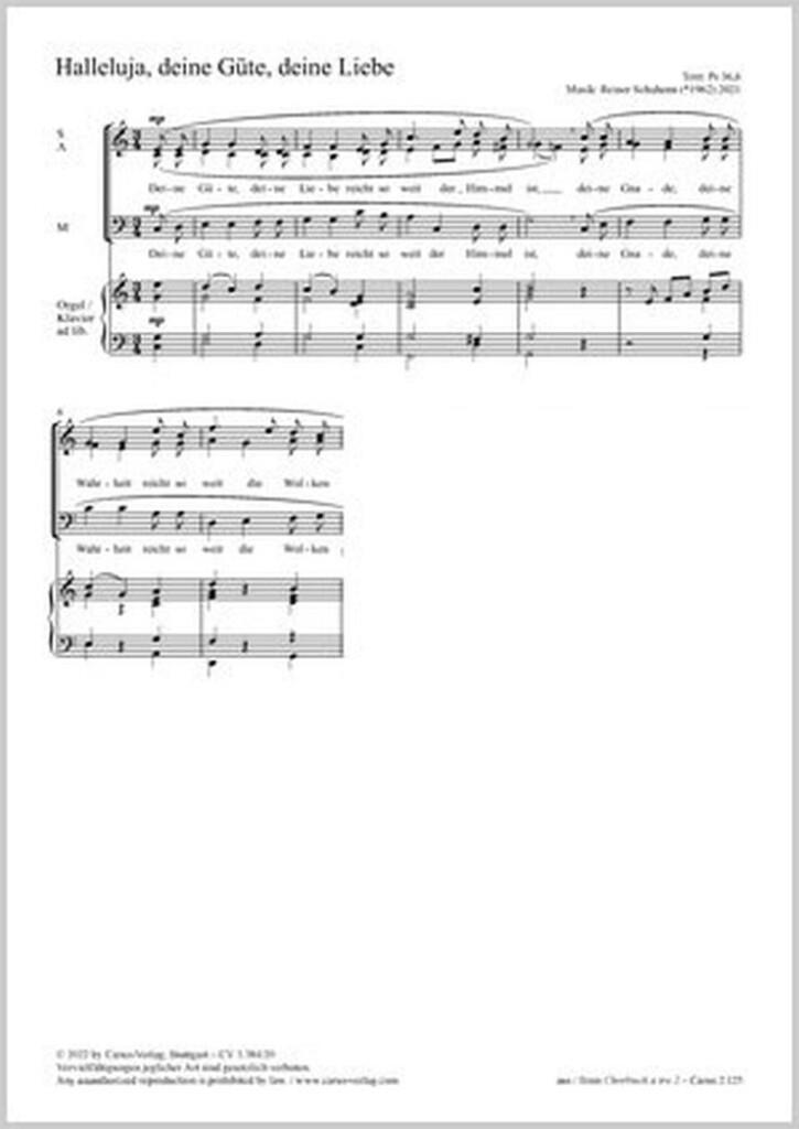 Halleluja, deine Güte, deine Liebe : C major