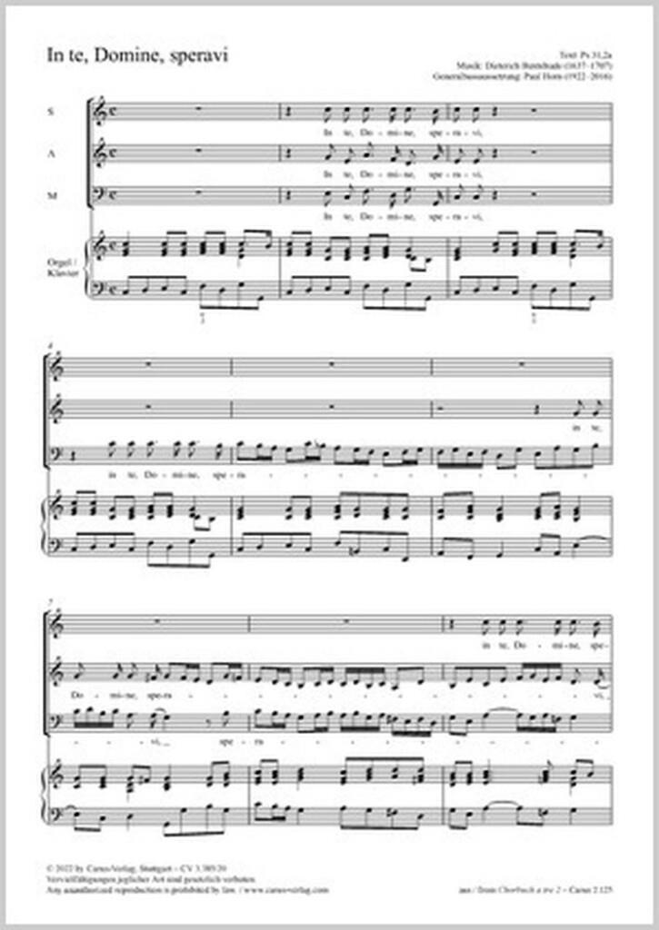 Auf dich, Herr, hab ich gehoffet : In te, Domine, speravi - C major - BuxWV 53