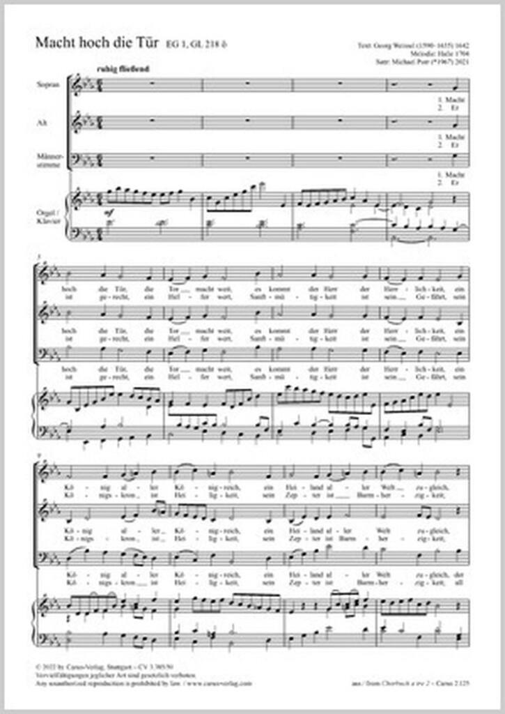 Macht hoch die Tür : E flat major