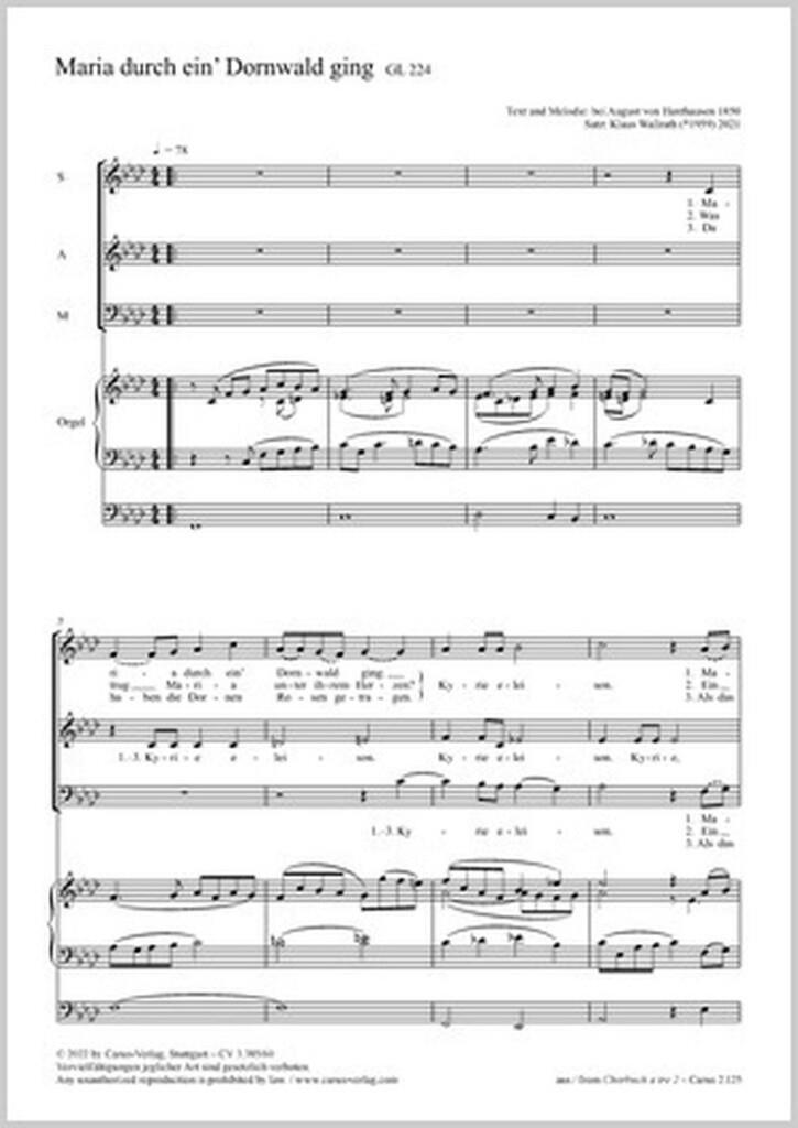 Maria durch ein' Dornwald ging : F minor