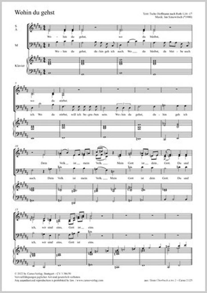 Wohin du gehst : B major