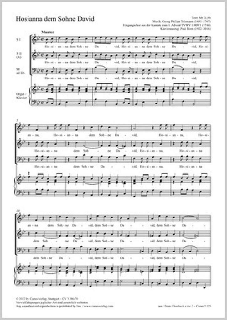O hosanna, thou Son of David : B flat major