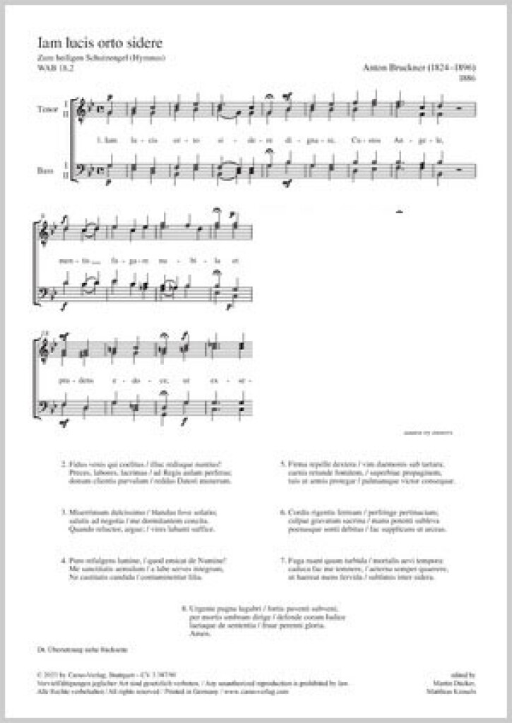 Iam lucis orto sidere : Zum heiligen Schutzengel (Hymnus)