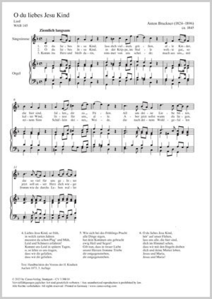 O du liebes Jesu Kind : Lied
